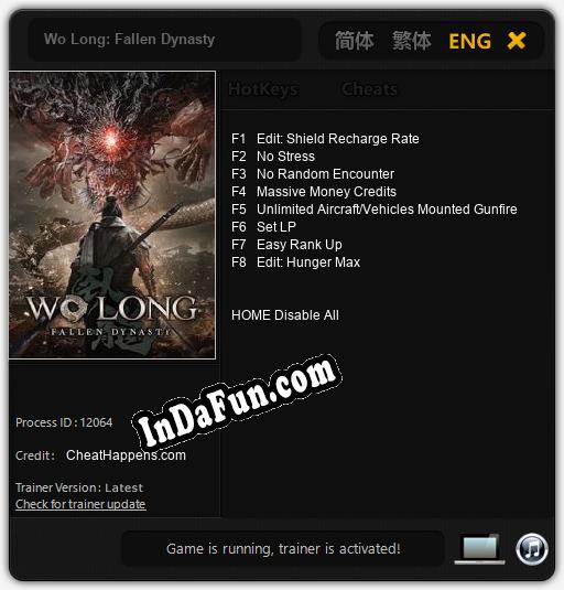 Wo Long: Fallen Dynasty: Trainer +8 [v1.5]