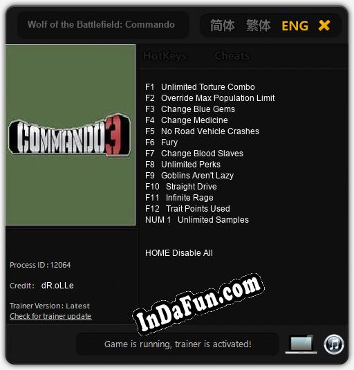 Wolf of the Battlefield: Commando 3: TRAINER AND CHEATS (V1.0.68)
