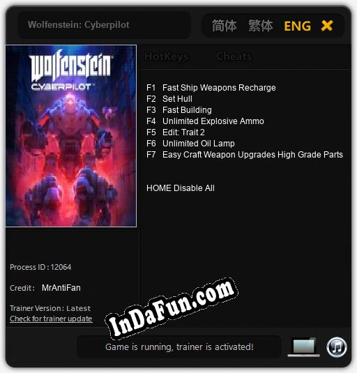 Wolfenstein: Cyberpilot: Cheats, Trainer +7 [MrAntiFan]