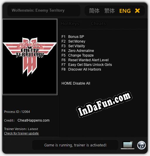 Wolfenstein: Enemy Territory: Trainer +8 [v1.4]