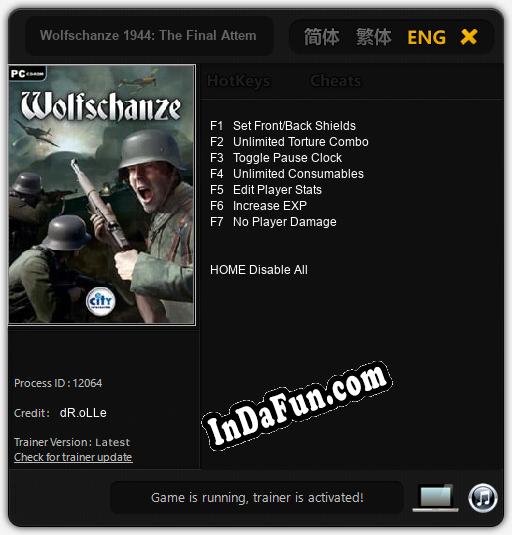 Wolfschanze 1944: The Final Attempt: TRAINER AND CHEATS (V1.0.44)