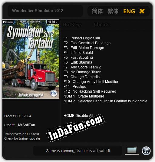 Woodcutter Simulator 2012: TRAINER AND CHEATS (V1.0.17)