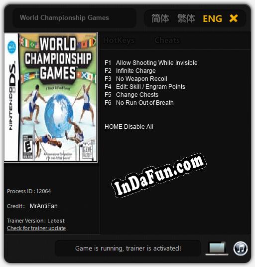 Trainer for World Championship Games [v1.0.7]