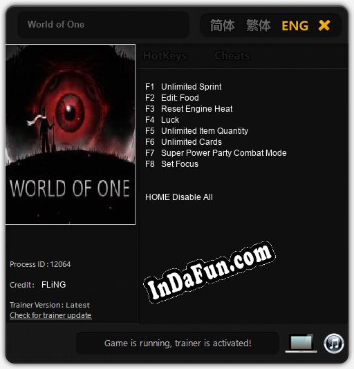 Trainer for World of One [v1.0.1]