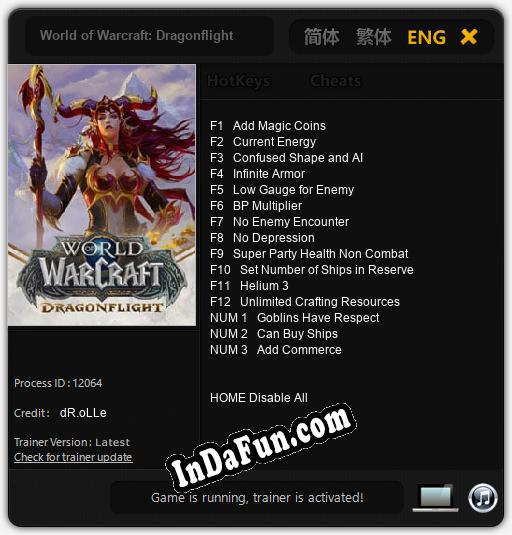 Trainer for World of Warcraft: Dragonflight [v1.0.7]
