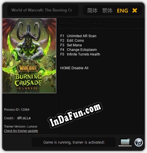 Trainer for World of Warcraft: The Burning Crusade Classic [v1.0.7]