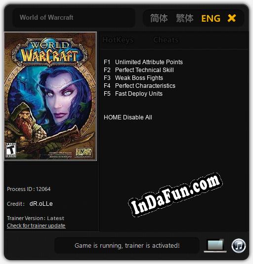World of Warcraft: TRAINER AND CHEATS (V1.0.45)
