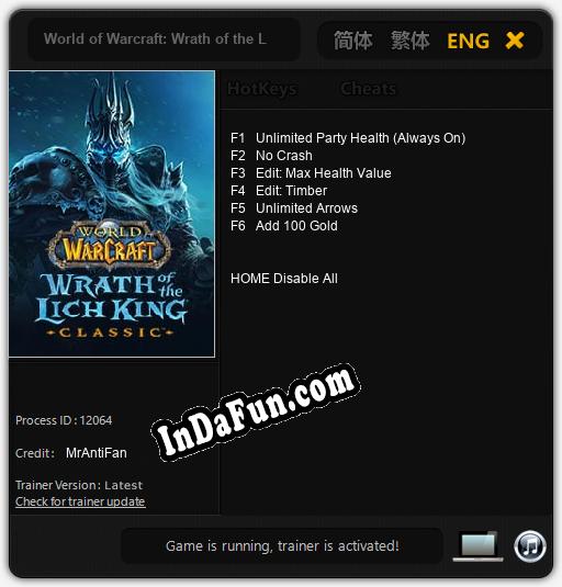 World of Warcraft: Wrath of the Lich King Classic: Cheats, Trainer +6 [MrAntiFan]