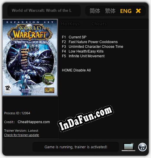 World of Warcraft: Wrath of the Lich King: TRAINER AND CHEATS (V1.0.77)