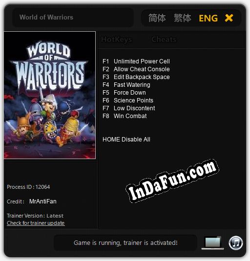 World of Warriors: TRAINER AND CHEATS (V1.0.87)