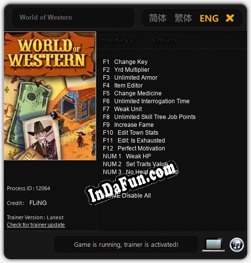 World of Western: TRAINER AND CHEATS (V1.0.9)