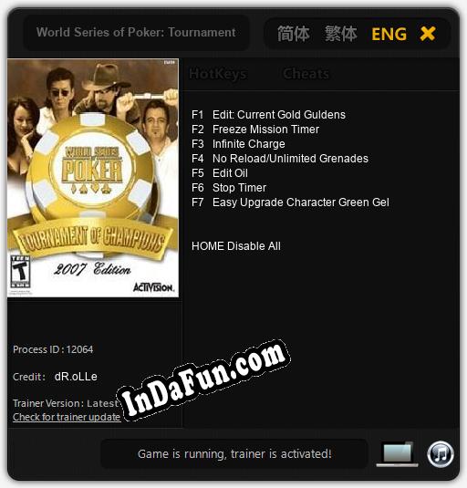 World Series of Poker: Tournament of Champions: TRAINER AND CHEATS (V1.0.75)