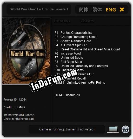 World War One: La Grande Guerre 14-18: Trainer +13 [v1.7]