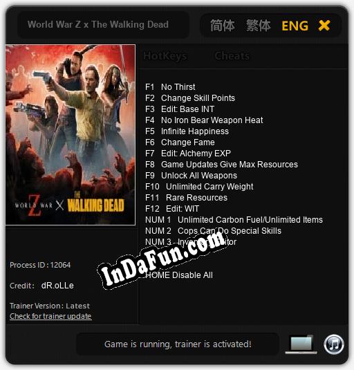 World War Z x The Walking Dead: TRAINER AND CHEATS (V1.0.84)