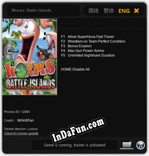 Trainer for Worms: Battle Islands [v1.0.7]