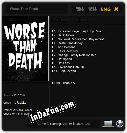 Worse Than Death: Trainer +11 [v1.5]