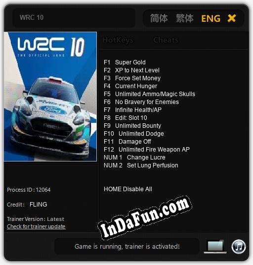 WRC 10: Trainer +14 [v1.9]