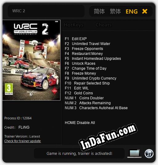 WRC 2: Trainer +15 [v1.5]