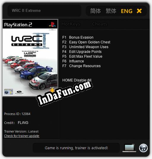 Trainer for WRC II Extreme [v1.0.7]