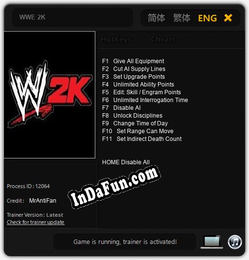 WWE 2K: Cheats, Trainer +11 [MrAntiFan]