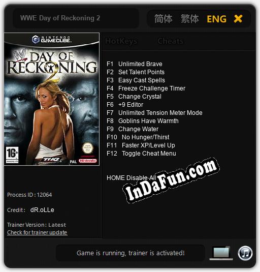 Trainer for WWE Day of Reckoning 2 [v1.0.8]