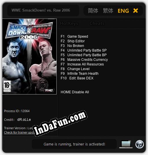 WWE SmackDown! vs. Raw 2006: Trainer +10 [v1.8]