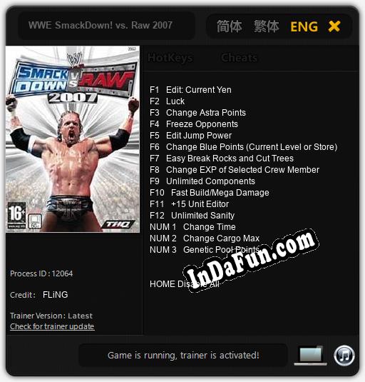 WWE SmackDown! vs. Raw 2007: TRAINER AND CHEATS (V1.0.77)