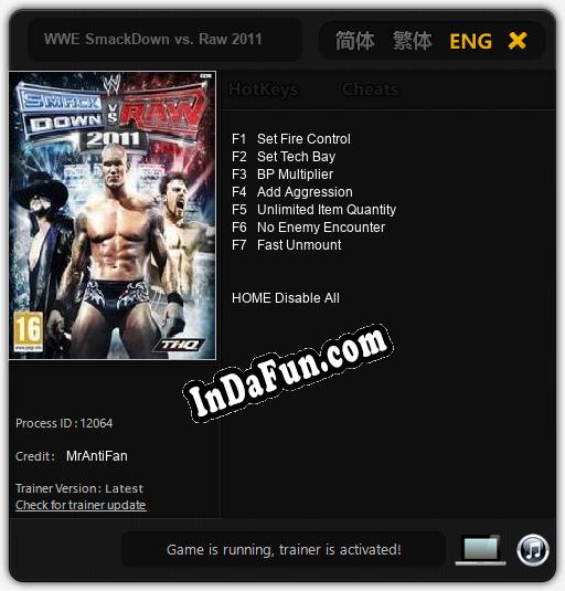 WWE SmackDown vs. Raw 2011: TRAINER AND CHEATS (V1.0.63)