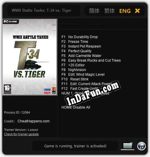 Trainer for WWII Battle Tanks: T-34 vs. Tiger [v1.0.1]