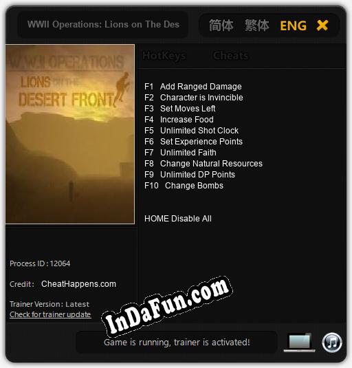 WWII Operations: Lions on The Desert Front: TRAINER AND CHEATS (V1.0.66)