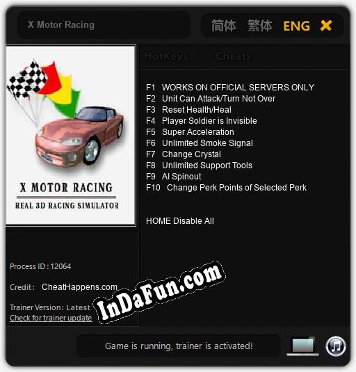 X Motor Racing: TRAINER AND CHEATS (V1.0.28)