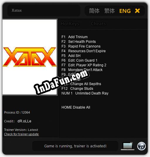 Trainer for Xatax [v1.0.4]