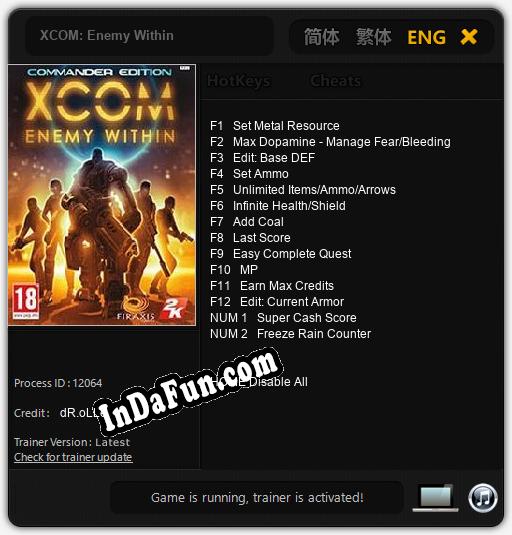 XCOM: Enemy Within: Trainer +14 [v1.1]