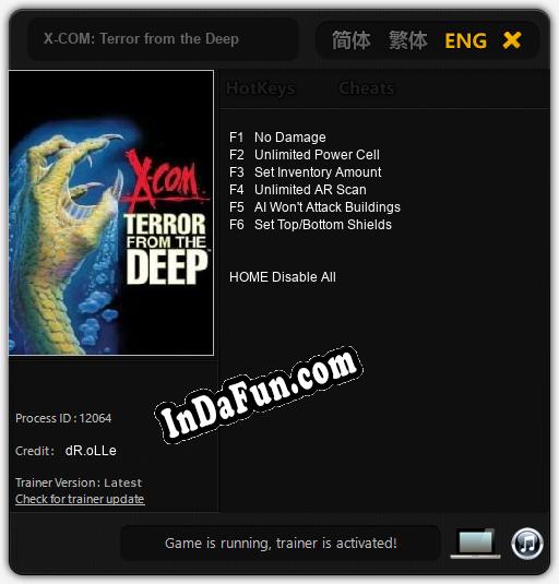 Trainer for X-COM: Terror from the Deep [v1.0.3]