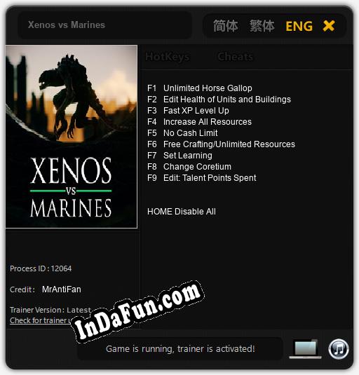 Xenos vs Marines: Trainer +9 [v1.6]