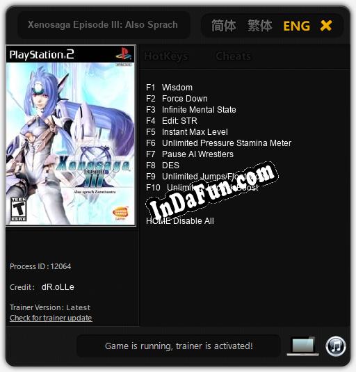 Xenosaga Episode III: Also Sprach Zarathustra: Trainer +10 [v1.3]