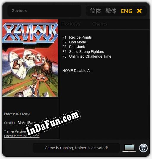 Trainer for Xevious [v1.0.1]