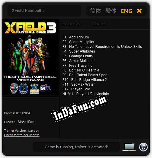 XField Paintball 3: Trainer +13 [v1.2]