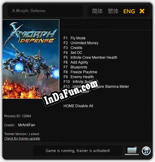 Trainer for X-Morph: Defense [v1.0.9]