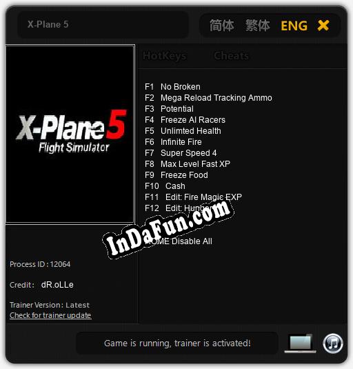X-Plane 5: Trainer +12 [v1.9]