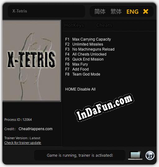 Trainer for X-Tetris [v1.0.7]