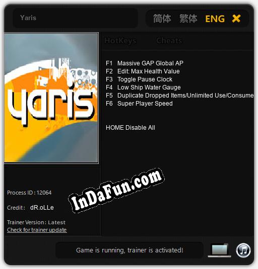 Yaris: Cheats, Trainer +6 [dR.oLLe]