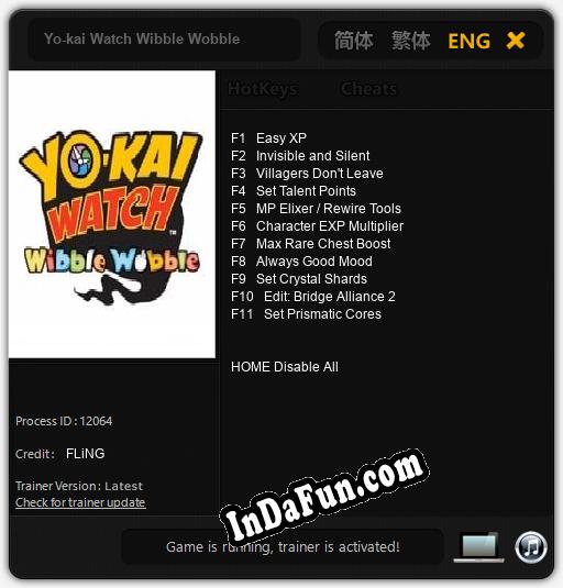 Yo-kai Watch Wibble Wobble: Trainer +11 [v1.3]