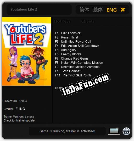 Trainer for Youtubers Life 2 [v1.0.9]