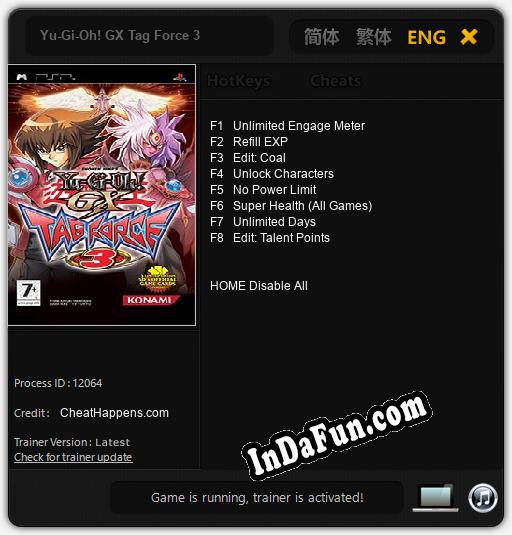 Yu-Gi-Oh! GX Tag Force 3: Trainer +8 [v1.1]