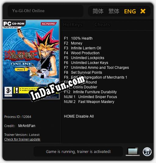 Yu-Gi-Oh! Online: Cheats, Trainer +14 [MrAntiFan]