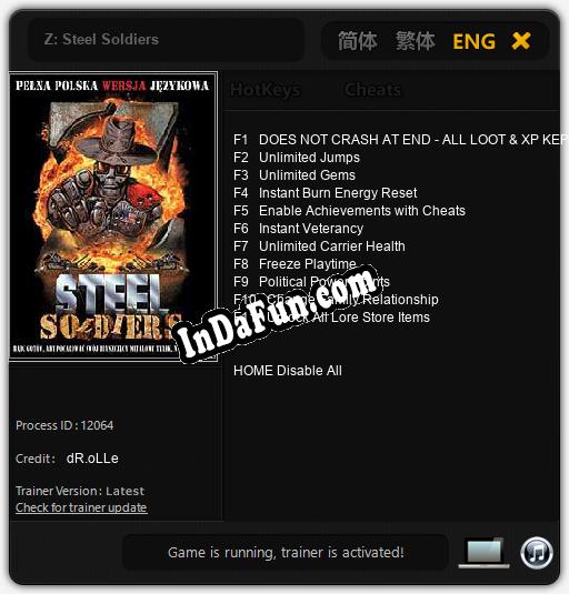 Z: Steel Soldiers: Cheats, Trainer +11 [dR.oLLe]