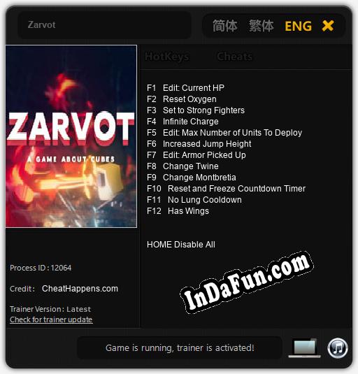 Trainer for Zarvot [v1.0.1]