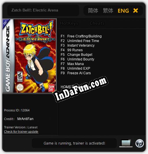 Zatch Bell!: Electric Arena: TRAINER AND CHEATS (V1.0.64)