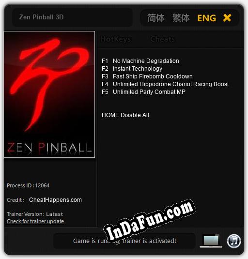 Zen Pinball 3D: Cheats, Trainer +5 [CheatHappens.com]